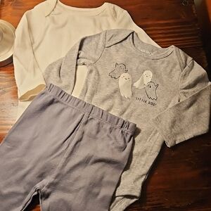 Carter's Soft Gray Baby Onesie Set